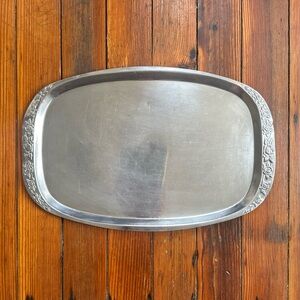 Vintage Lion General Bentley Products Stainless Steel floral handle large tray